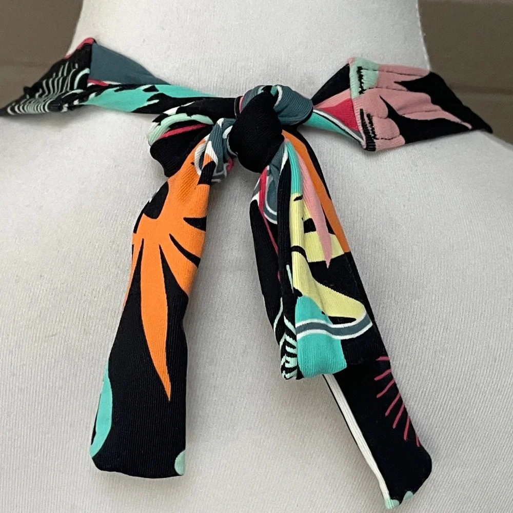 Calvin Klein  modern floral print black bikini S